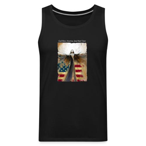 God bless America Angel_Strong color_white type - Men's Premium Tank