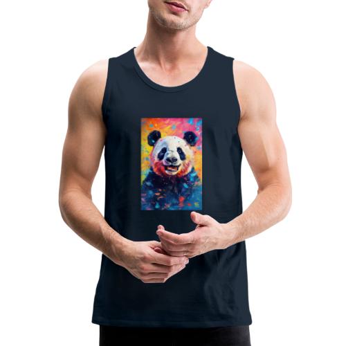 Paint Splatter Panda Bear - Men's Premium Tank