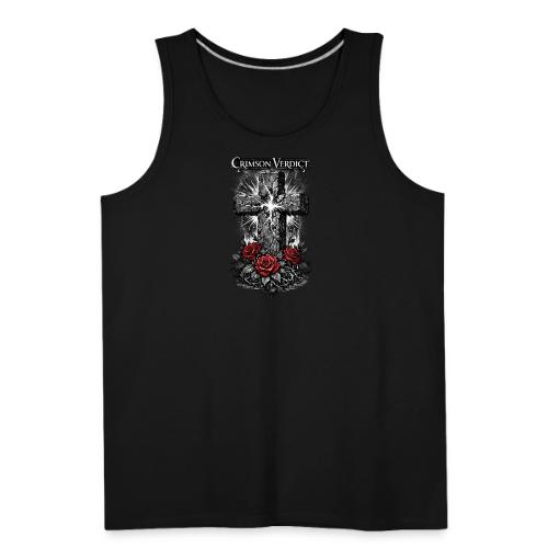Crimson Verdict Stone Cross Light Tee - Men's Premium Tank