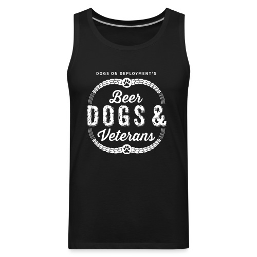 Beer Dogs and Veterans Logo white - Men's Premium Tank