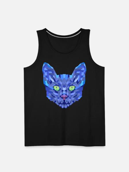 Blue cat face - Men's Premium Tank - black