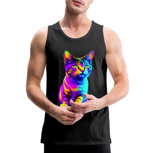 Colorful Rainbow Kitten - Men's Premium Tank