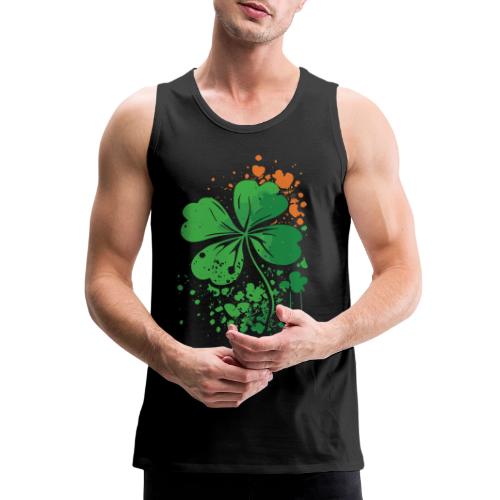 4 Leaf Clover St. Patrick's Day Paint Splatter - Men's Premium Tank