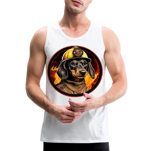 Firefighter Dachshund - Men's Premium Tank