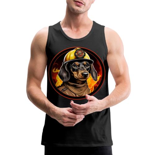 Firefighter Dachshund - Men's Premium Tank