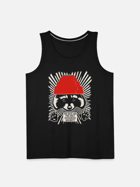 Raccoon DEVO Hat Poster – Bold Political Art Print - Men's Premium Tank - black