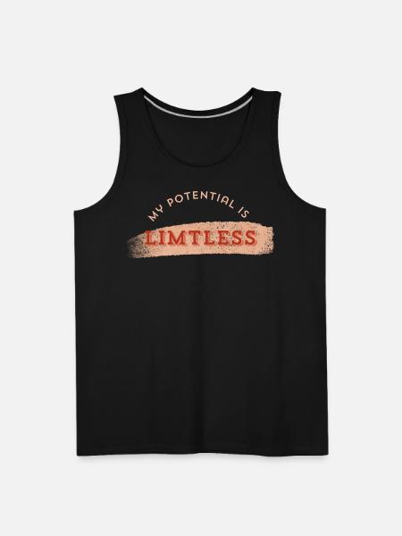 Limitless Potential Typography - Men's Premium Tank - black