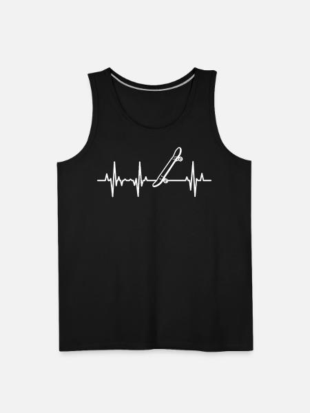 Skateboard ECG Heartline - Men's Premium Tank - black