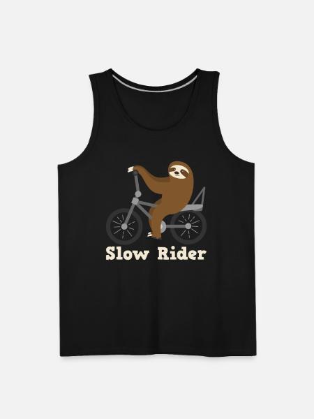 Slow Rider Sloth Cyclisme Équitation Vélo Vélo Paresseux - Débardeur Premium pour hommes - noir