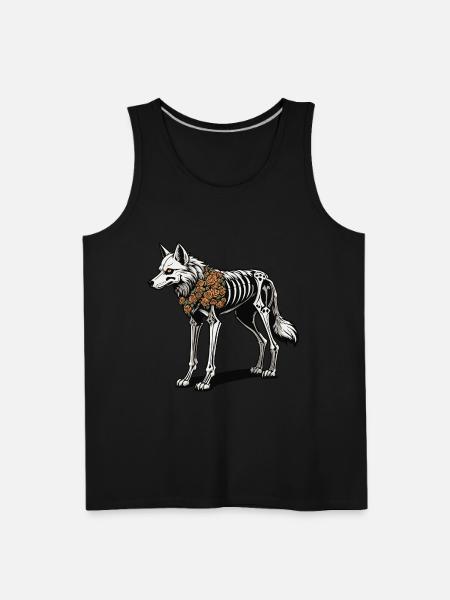 Wolf Skeleton Illustration - Men's Premium Tank - black