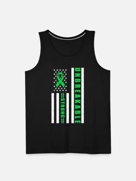 Unbreakable Strong Scoliosis Awareness Green - Men's Premium Tank - black