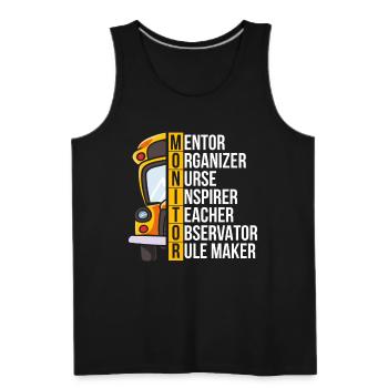 School Bus Monitor Bus Driver - Men's Premium Tank - black - Front