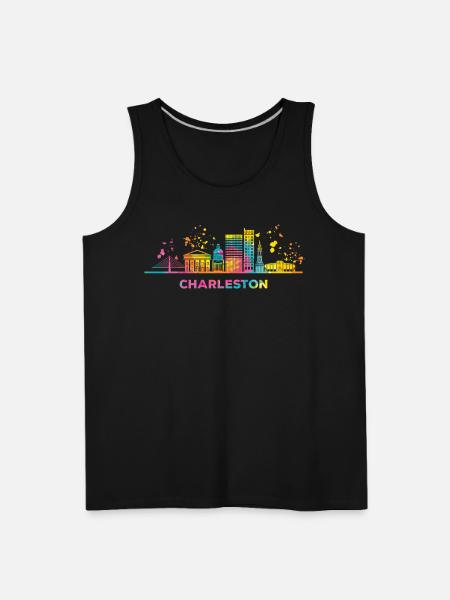 Charlestonian Skyline Charleston - Men's Premium Tank - black