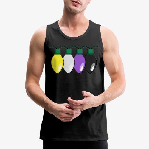 Nonbinary Pride Christmas Lights - Men's Premium Tank
