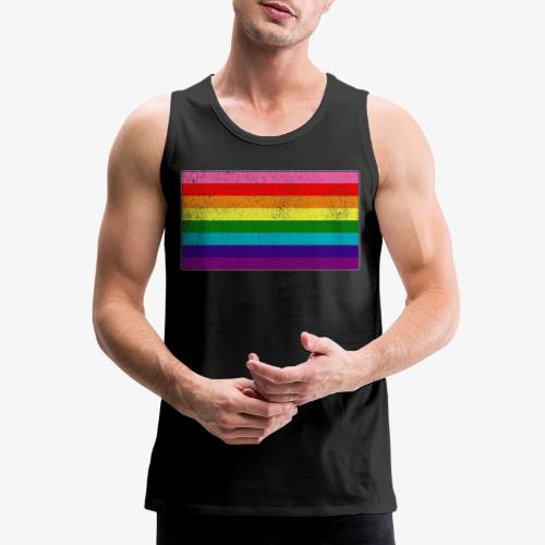 Distressed Original LGBT Gay Pride Flag - Men's Premium Tank