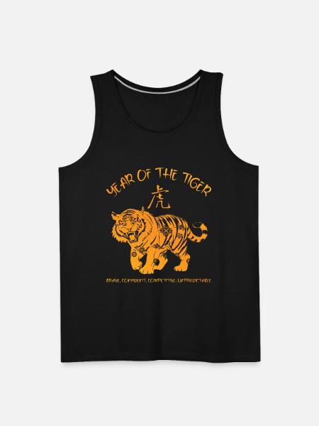 Chinese New Year Of Tiger Chinese Zodiac - Men's Premium Tank - black