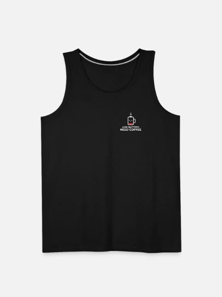 Low Battery Coffee Mug Illustration - Men's Premium Tank - black