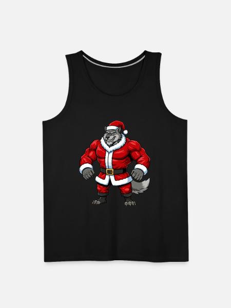 Wolf Santa Claus - Men's Premium Tank - black
