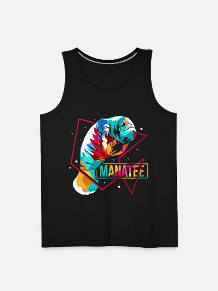 Manatee Polygon - Men's Premium Tank - black
