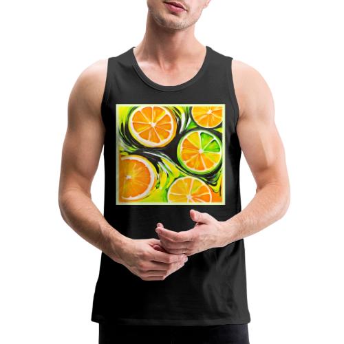Vibrant Citrus Painting - Men's Premium Tank