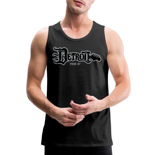 THE D GUITAR PLAIN FONT BLACK AND SILVER - Men's Premium Tank