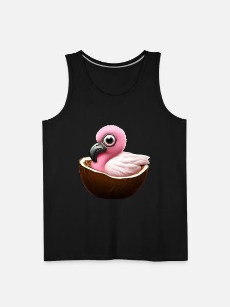 Coconut Flamingo - Men's Premium Tank - black