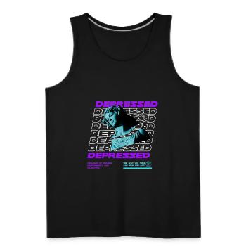 Depressed Statue Streetwear - Men's Premium Tank - black - Front