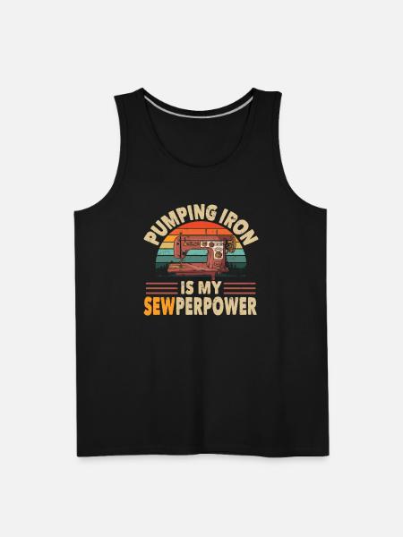 Quilting Sewperpower Funny Sewing - Men's Premium Tank - black