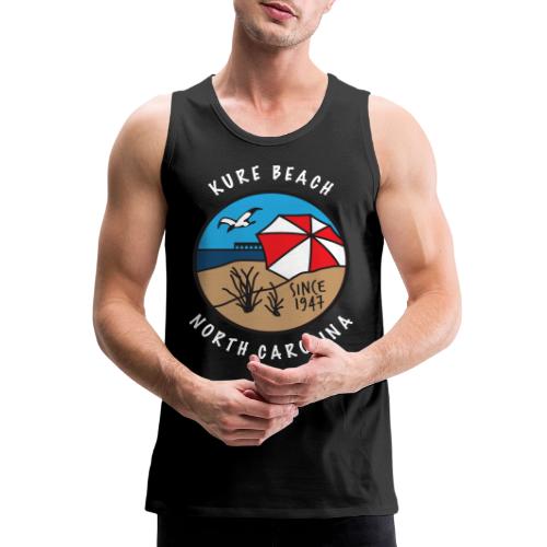 Kure Beach Day-White Lettering-Front Only - Men's Premium Tank