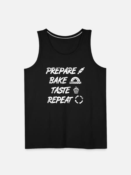 Prepare Bake Taste Repeat - Men's Premium Tank - black