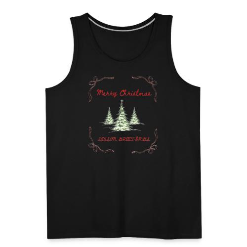 Beautiful Green Christmas Tree Graphic - Men's Premium Tank