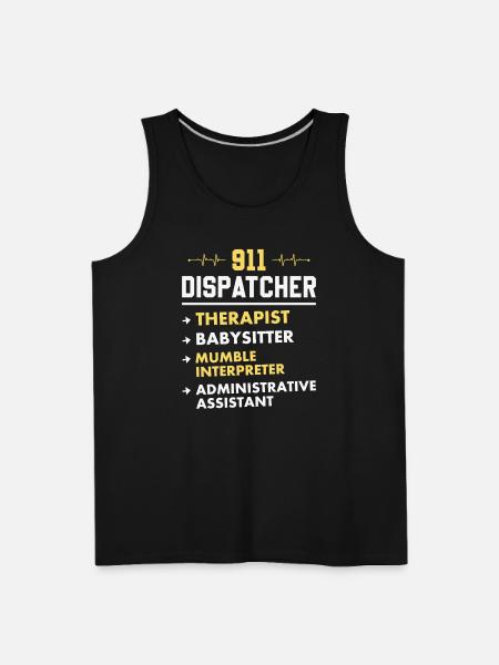 911 Dispatcher Humor - Men's Premium Tank - black