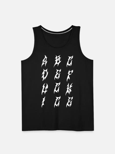 Flame Glyphs in Ink Columns - Men's Premium Tank - black