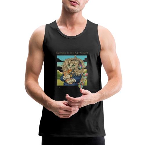 Gaming Cat Adventure: Pizza & Skates - Men's Premium Tank