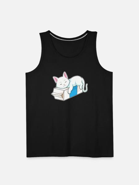 Cat With Milk - Men's Premium Tank - black