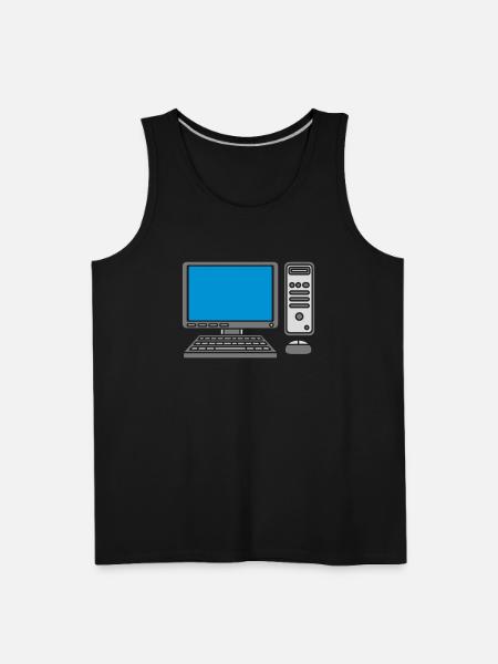 keyboard mouse screen computer - Men's Premium Tank - black