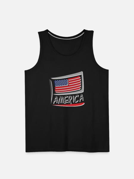 America Flag - Men's Premium Tank - black