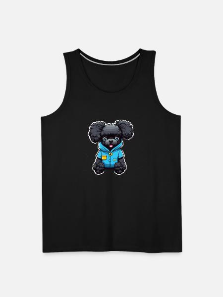Poodle in Blue Pajamas - Men's Premium Tank - black