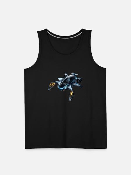 Sleek Futuristic Flying Car - Men's Premium Tank - black