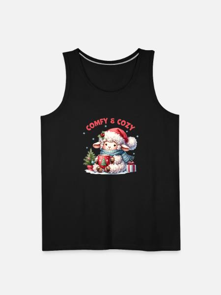 Comfy Cozy, Cute Christmas - Men's Premium Tank - black