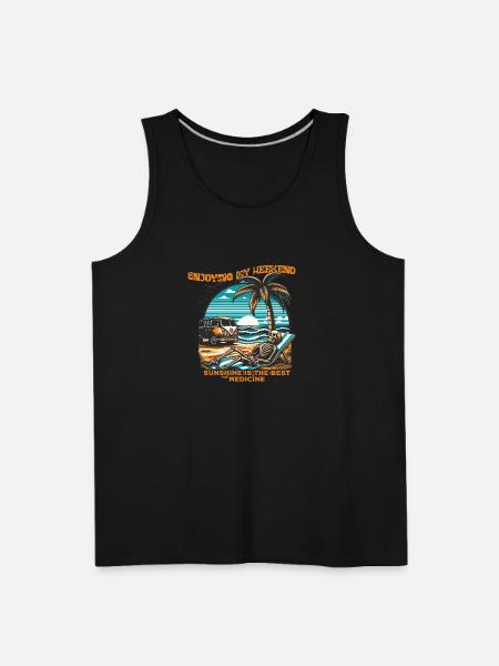 Summer|weekend|enjoying my weekend - Men's Premium Tank - black