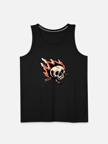 Skull Bonfire - Men's Premium Tank - black
