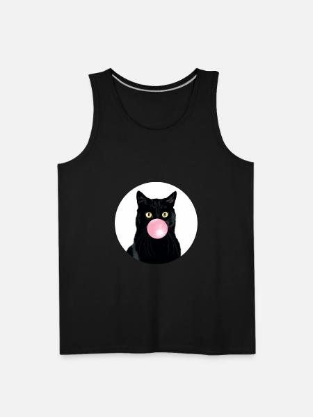 BUBBLE CAT - Men's Premium Tank - black