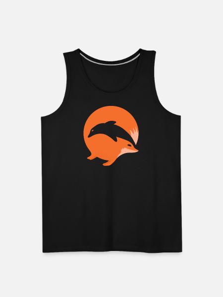 Fox or Dolphin in this fun optical illusion - Men's Premium Tank - black