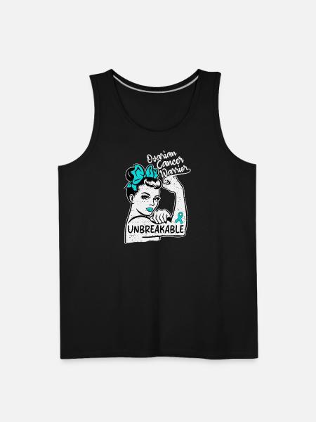 Unbreakable Ovarian Cancer Warrior - Men's Premium Tank - black