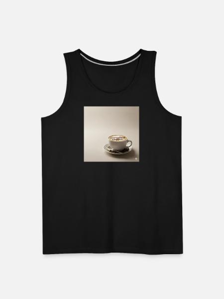 Morning Coffee Latte Art - Men's Premium Tank - black