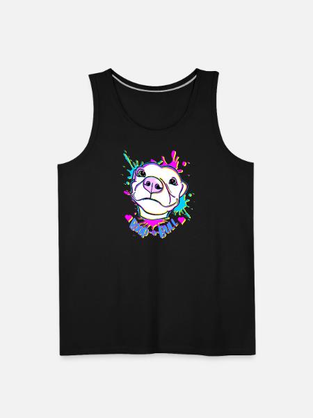Boop-a-Bull Neon Splash - Men's Premium Tank - black