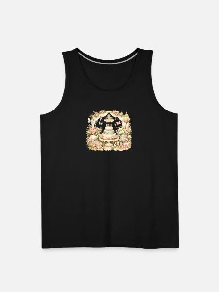 Pastel Garden Cake Celebration - Men's Premium Tank - black