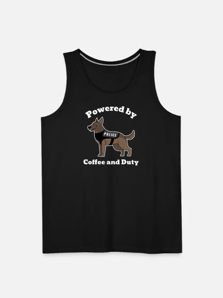 t-shirt-design-featuring-a-smiling-police dog - Men's Premium Tank - black