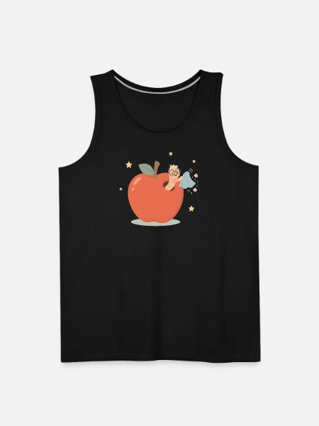 Funny bookworm cleaning house - Men's Premium Tank - black